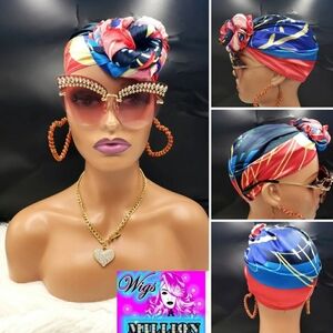 Vibrant Colorful Head Scarf, Purse Scarf